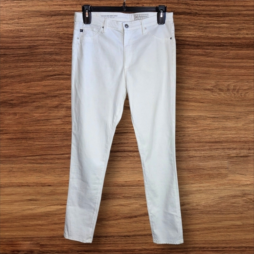 AG Adriano Goldschmied The High Rise Abbey Ankle White Jeans By Anthropologie 31